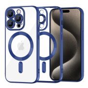 Husa MagSafe pentru Apple iPhone 15 Pro Max, Techsuit, Luxury Crystal, Albastra