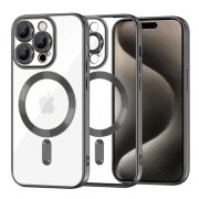 Husa MagSafe pentru Apple iPhone 15 Pro Max, Techsuit, Luxury Crystal, Neagra