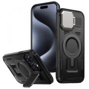 Husa MagSafe pentru Apple iPhone 15 Pro, Techsuit, CamVault, Neagra