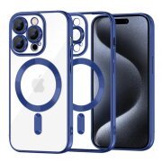 Husa MagSafe pentru Apple iPhone 15 Pro, Techsuit, Luxury Crystal, Albastra
