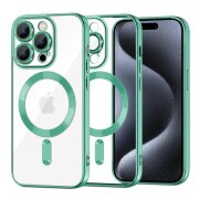 Husa MagSafe pentru Apple iPhone 15 Pro, Techsuit, Luxury Crystal, Verde Deschis