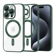 Husa MagSafe pentru Apple iPhone 15 Pro, Techsuit, Luxury Crystal, Verde Inchis