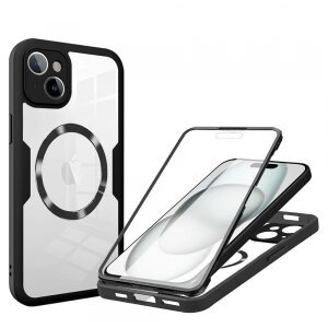 Husa MagSafe pentru Apple iPhone 15, Techsuit, ColorVerse 360, Neagra