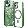 Husa MagSafe pentru Apple iPhone 15, Techsuit, Luxury Glitter, Verde Inchis