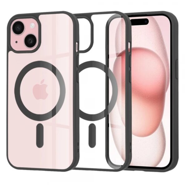 Husa MagSafe pentru Apple iPhone 15, Techsuit, Pro, Neagra