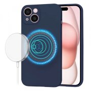 Husa MagSafe pentru Apple iPhone 15, Techsuit, SoftFlex, Bleumarin