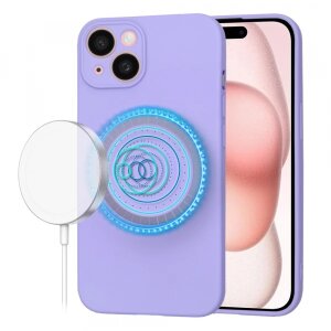 Husa MagSafe pentru Apple iPhone 15, Techsuit, SoftFlex, Mov Deschis