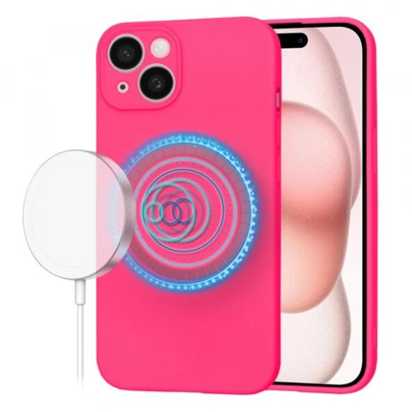 Husa MagSafe pentru Apple iPhone 15, Techsuit, SoftFlex, Roz Inchis