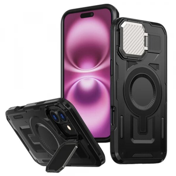 Husa MagSafe pentru Apple iPhone 16 Plus, Techsuit, CamVault, Neagra