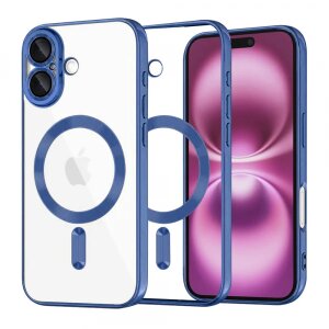 Husa MagSafe pentru Apple iPhone 16 Plus, Techsuit, Luxury Crystal, Albastra