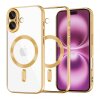 Husa MagSafe pentru Apple iPhone 16 Plus, Techsuit, Luxury Crystal, Aurie