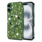 Husa MagSafe pentru Apple iPhone 16 Plus, Techsuit, Luxury Glitter, Verde Inchis