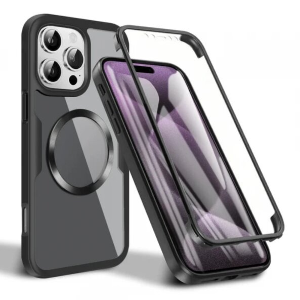 Husa MagSafe pentru Apple iPhone 16 Pro Max, Techsuit, ColorVerse 360, Neagra