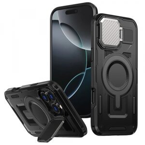 Husa MagSafe pentru Apple iPhone 16 Pro, Techsuit, CamVault, Neagra