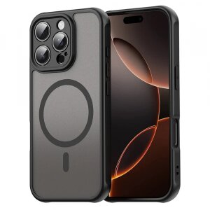 Husa MagSafe pentru Apple iPhone 16 Pro, Techsuit, HaloFrost II, Neagra