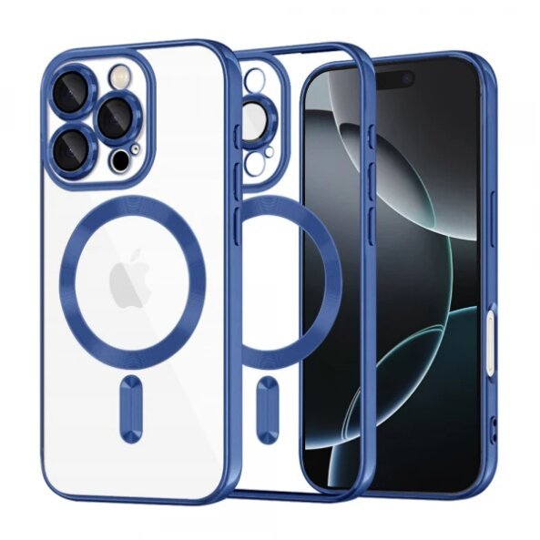 Husa MagSafe pentru Apple iPhone 16 Pro, Techsuit, Luxury Crystal, Albastra