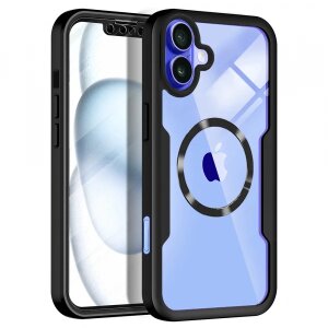 Husa MagSafe pentru Apple iPhone 16, Techsuit, ColorVerse 360, Neagra