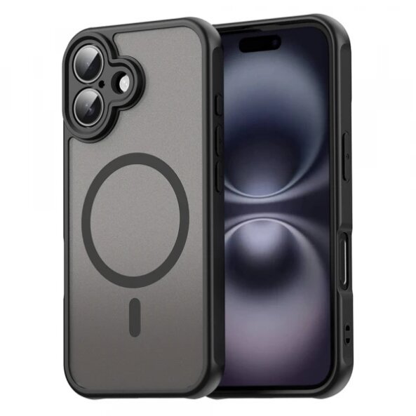 Husa MagSafe pentru Apple iPhone 16, Techsuit, HaloFrost II, Neagra