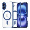 Husa MagSafe pentru Apple iPhone 16, Techsuit, Luxury Crystal, Albastra