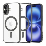 Husa MagSafe pentru Apple iPhone 16, Techsuit, Luxury Crystal, Neagra