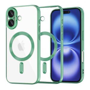 Husa MagSafe pentru Apple iPhone 16, Techsuit, Luxury Crystal, Verde Deschis
