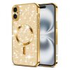 Husa MagSafe pentru Apple iPhone 16, Techsuit, Luxury Glitter, Aurie