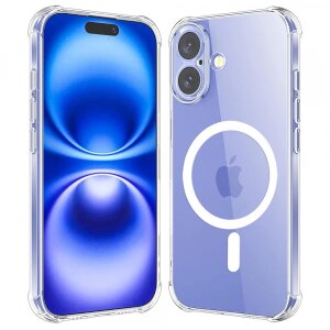 Husa MagSafe pentru Apple iPhone 16, Techsuit, Shockproof, Transparenta