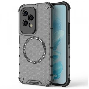 Husa MagSafe pentru Honor 200 Lite, Techsuit, HoneyComb Shield, Neagra