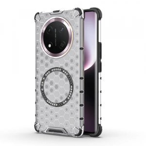 Husa MagSafe pentru Honor X9c / Magic7 Lite, Techsuit, HoneyComb Shield, Alba