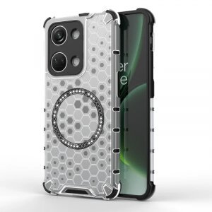 Husa MagSafe pentru OnePlus Nord 3, Techsuit, HoneyComb Shield, Alba