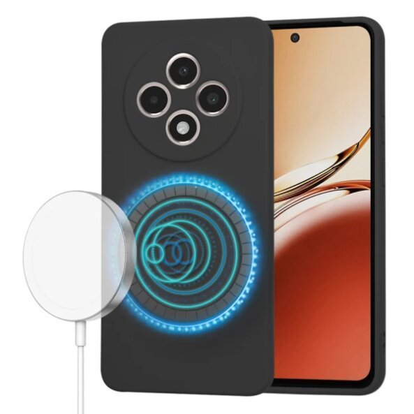 Husa MagSafe pentru Oppo Reno12 FS 5G / Reno12 FS 4G / Reno12 F 4G / Reno12 F, Techsuit, SoftFlex, Neagra