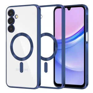 Husa MagSafe pentru Samsung Galaxy A15 5G A156 / A15 A155, Techsuit, Luxury Crystal, Albastra