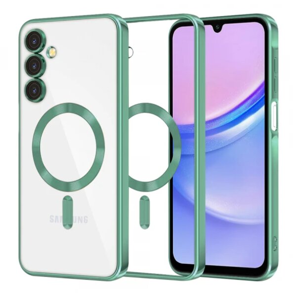 Husa MagSafe pentru Samsung Galaxy A15 5G A156 / A15 A155, Techsuit, Luxury Crystal, Verde Deschis