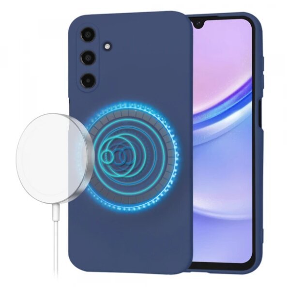 Husa MagSafe pentru Samsung Galaxy A15 A155, Techsuit, SoftFlex, Bleumarin