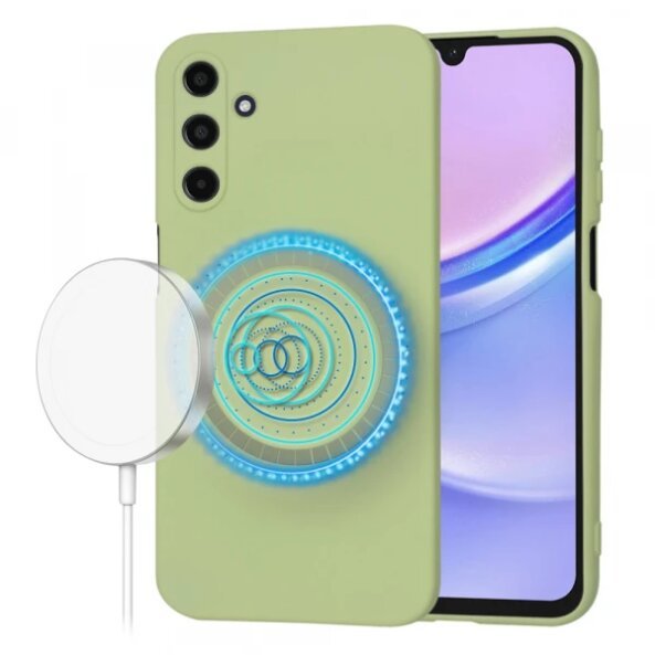 Husa MagSafe pentru Samsung Galaxy A15 A155, Techsuit, SoftFlex, Verde Deschis