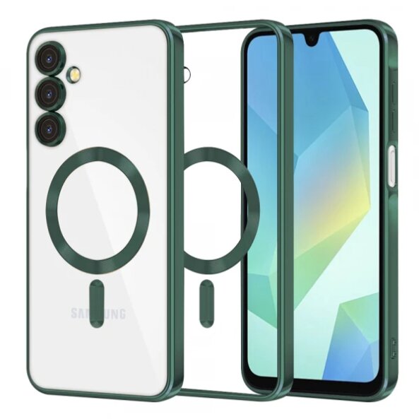 Husa MagSafe pentru Samsung Galaxy A16 5G A166 / A16 4G A165, Techsuit, Luxury Crystal, Verde Inchis