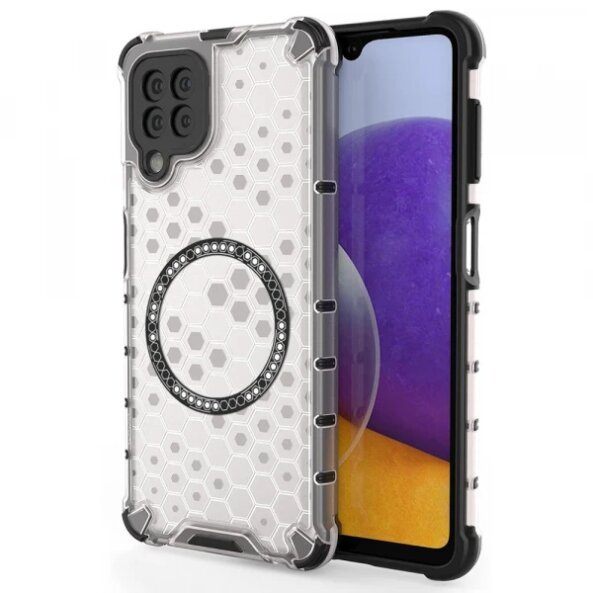 Husa MagSafe pentru Samsung Galaxy A22 5G A226, Techsuit, HoneyComb Shield, Alba