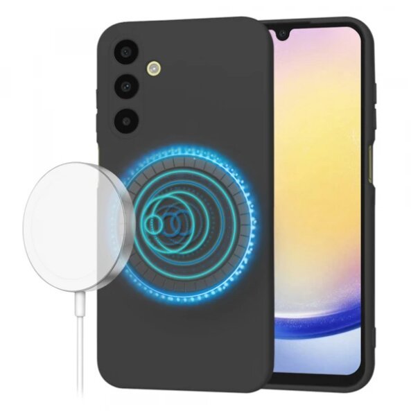 Husa MagSafe pentru Samsung Galaxy A25 A256, Techsuit, SoftFlex, Neagra