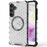 Husa MagSafe pentru Samsung Galaxy A35 5G A356, Techsuit, HoneyComb Shield, Alba