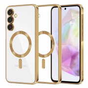 Husa MagSafe pentru Samsung Galaxy A35 5G A356, Techsuit, Luxury Crystal, Aurie