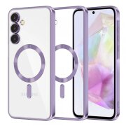 Husa MagSafe pentru Samsung Galaxy A35 5G A356, Techsuit, Luxury Crystal, Mov Deschis