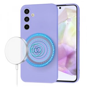 Husa MagSafe pentru Samsung Galaxy A35 5G A356, Techsuit, SoftFlex, Mov Deschis