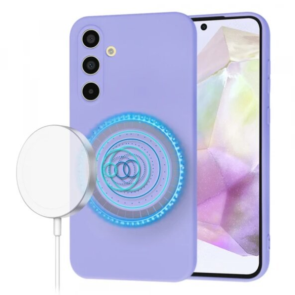 Husa MagSafe pentru Samsung Galaxy A35 5G A356, Techsuit, SoftFlex, Mov Deschis