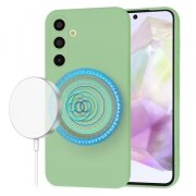 Husa MagSafe pentru Samsung Galaxy A35 5G A356, Techsuit, SoftFlex, Verde