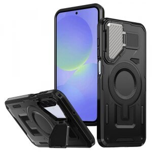 Husa MagSafe pentru Samsung Galaxy A36 A366, Techsuit, CamVault, Neagra