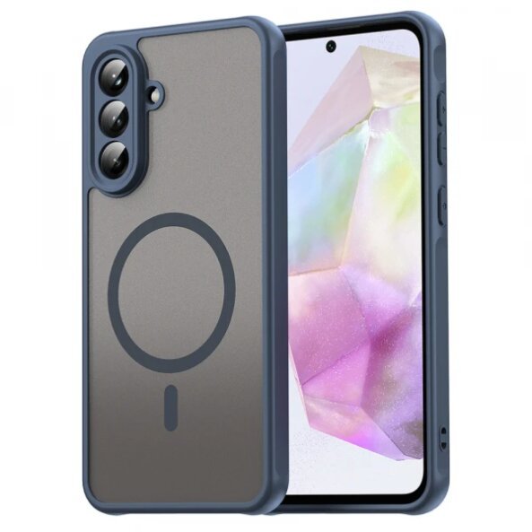 Husa MagSafe pentru Samsung Galaxy A36 A366, Techsuit, HaloFrost II, Bleumarin