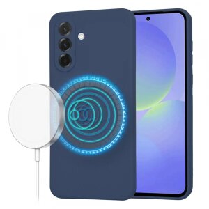 Husa MagSafe pentru Samsung Galaxy A36 A366, Techsuit, SoftFlex, Bleumarin