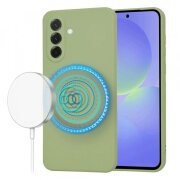 Husa MagSafe pentru Samsung Galaxy A36 A366, Techsuit, SoftFlex Matcha, Verde Deschis