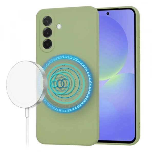 Husa MagSafe pentru Samsung Galaxy A36 A366, Techsuit, SoftFlex Matcha, Verde Deschis