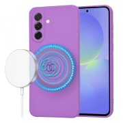 Husa MagSafe pentru Samsung Galaxy A36 A366, Techsuit, SoftFlex, Mov